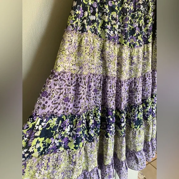CJ Banks Floral Patchwork Maxi Skirt - Purple - Picture 4 of 7